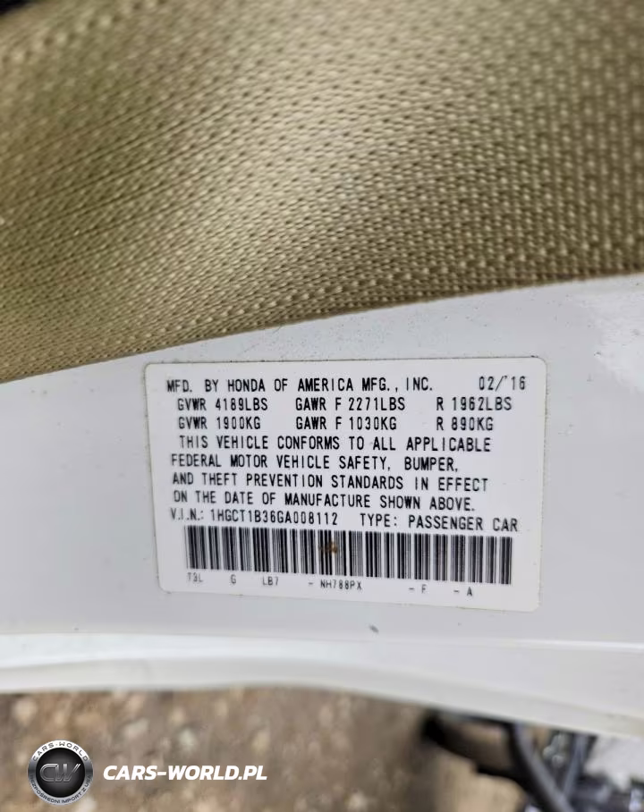 2016 Honda Accord Lx-S VIN:1HGCT1B36GA008112 - 12