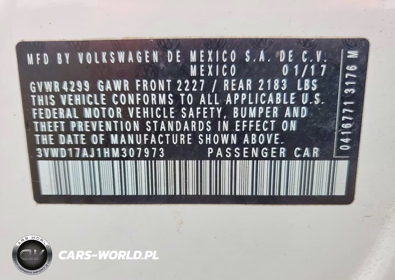 2017 Volkswagen Jetta Sport VIN:3VWD17AJ1HM307973 - 12