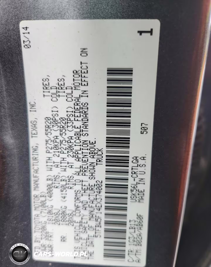 2014 Toyota Tundra Double Cab Limited VIN:5TFBW5F14EX374002 - 12