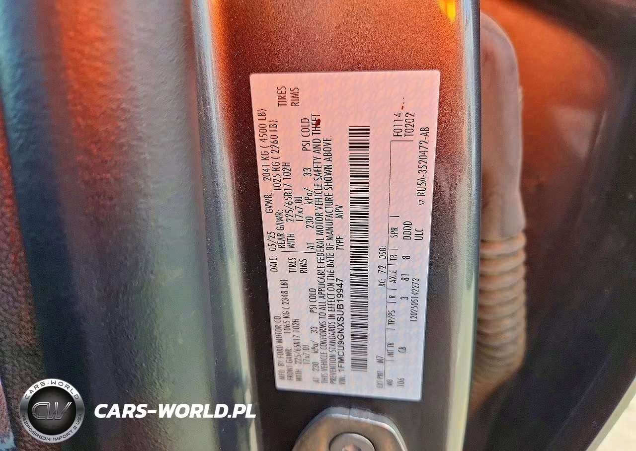 2025 Ford Escape Active VIN:1FMCU9GNXSUB19947 - 13