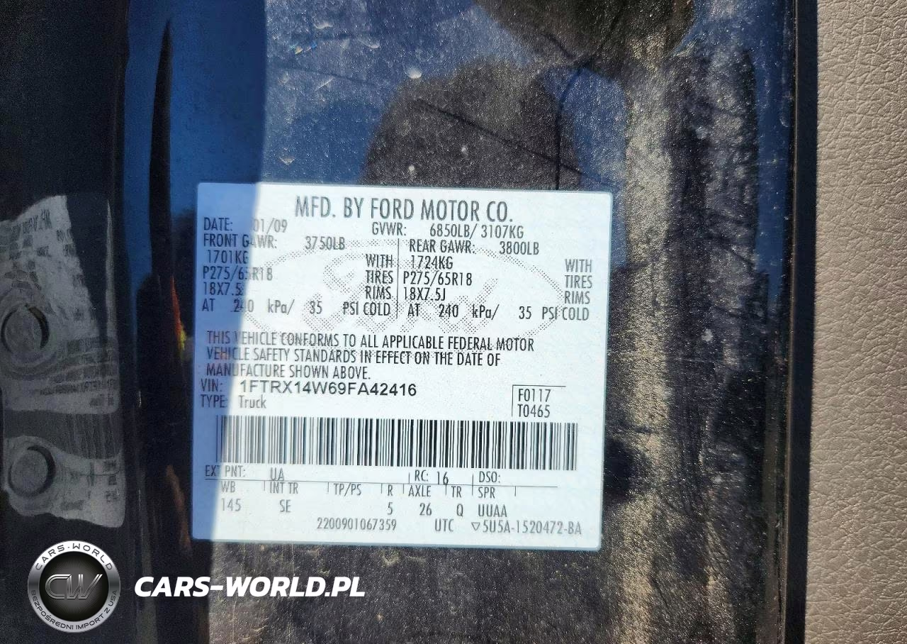 2009 Ford F150 Super Cab VIN:1FTRX14W69FA42416 - 12