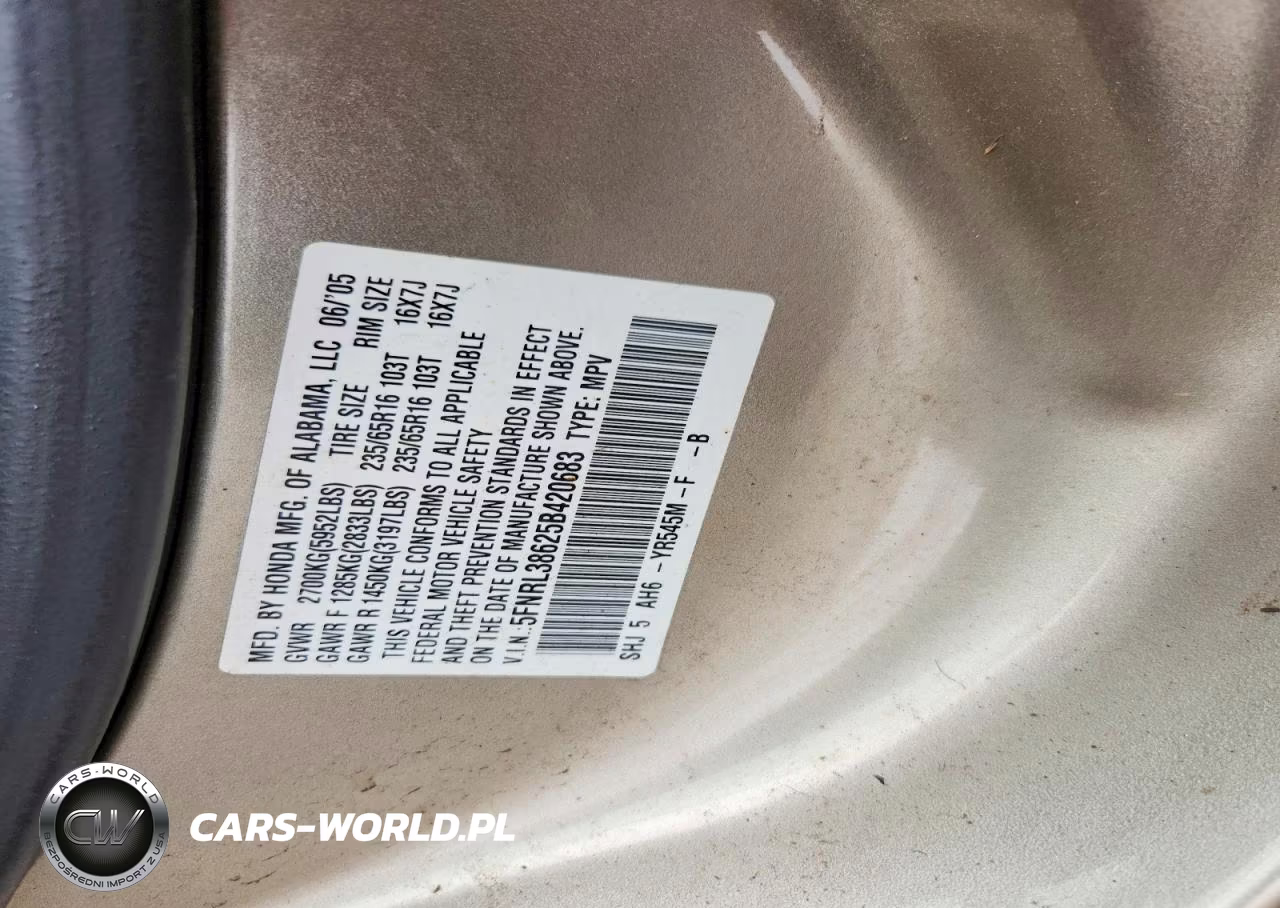 2005 Honda Odyssey VIN:5FNRL38625B420683 - 13
