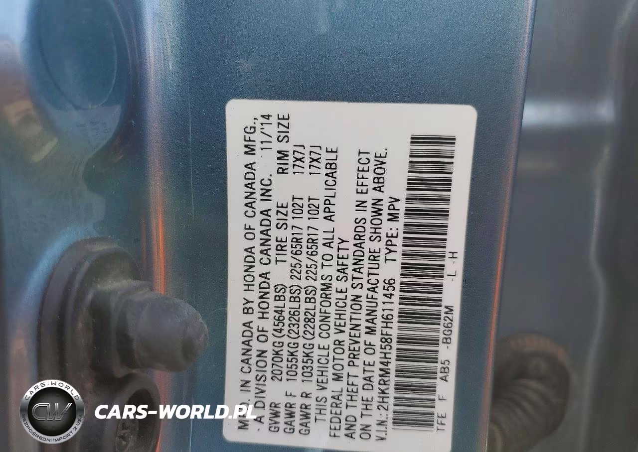 2015 Honda Cr-V Ex VIN:2HKRM4H58FH611456 - 14
