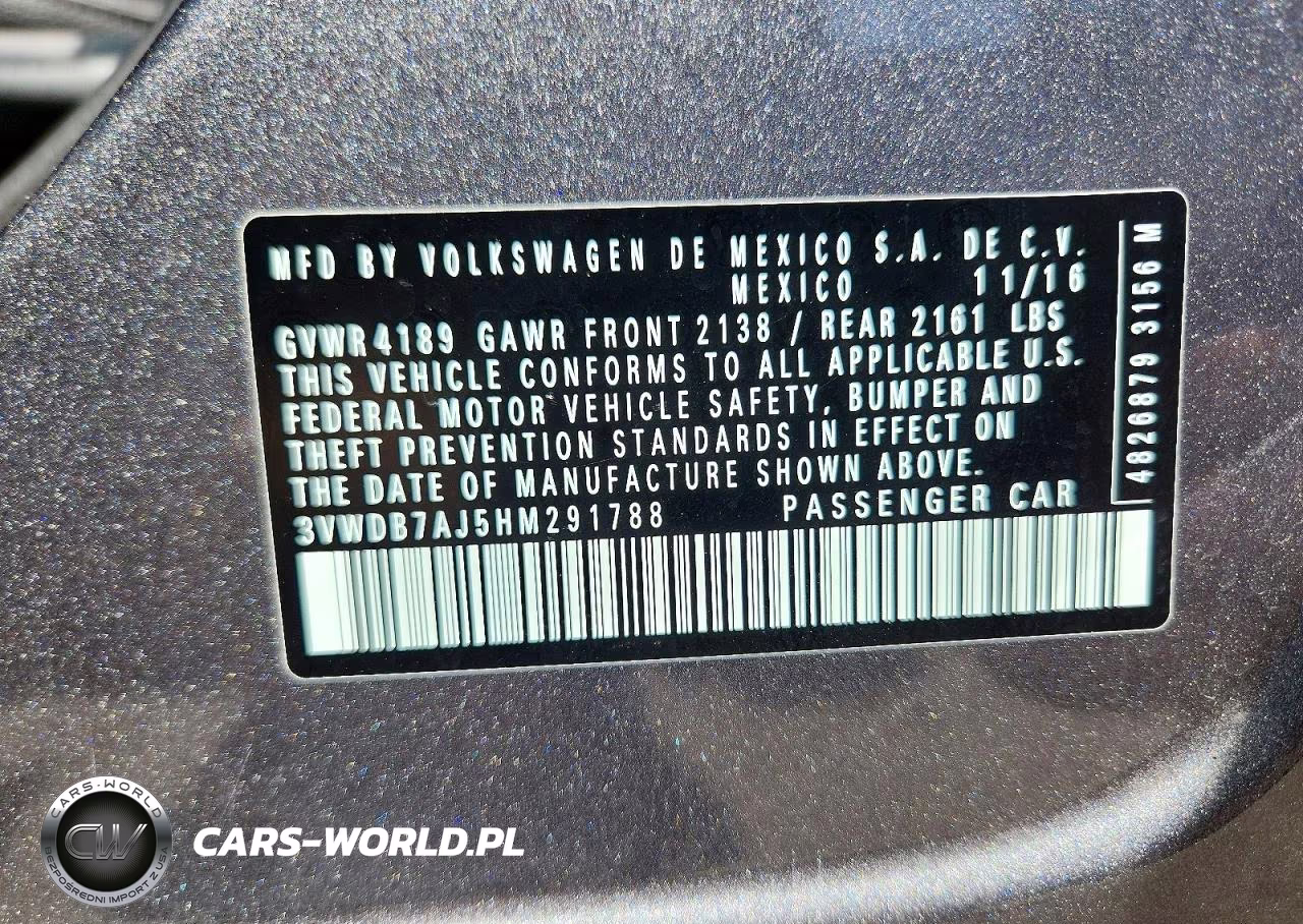 2017 Volkswagen Jetta Se VIN:3VWDB7AJ5HM291788 - 13