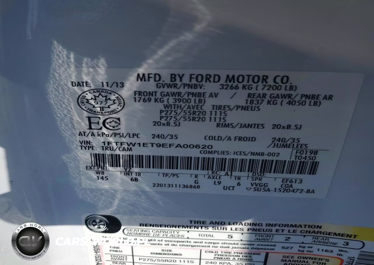 2014 Ford F150 Supercrew VIN:1FTFW1ET9EFA00620 - 12