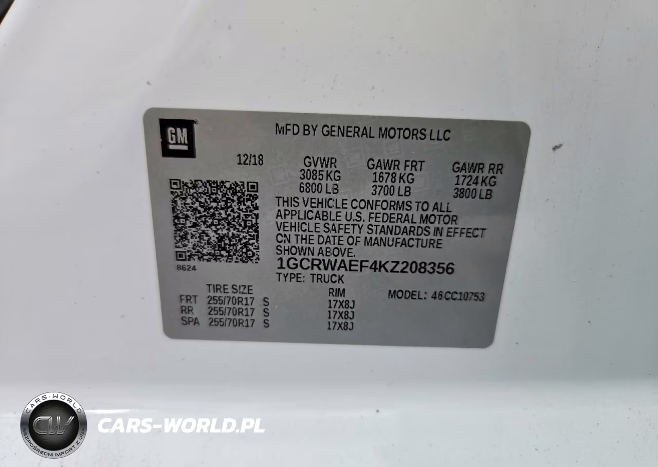 2019 Chevrolet Silverado C1500 VIN:1GCRWAEF4KZ208356 - 12