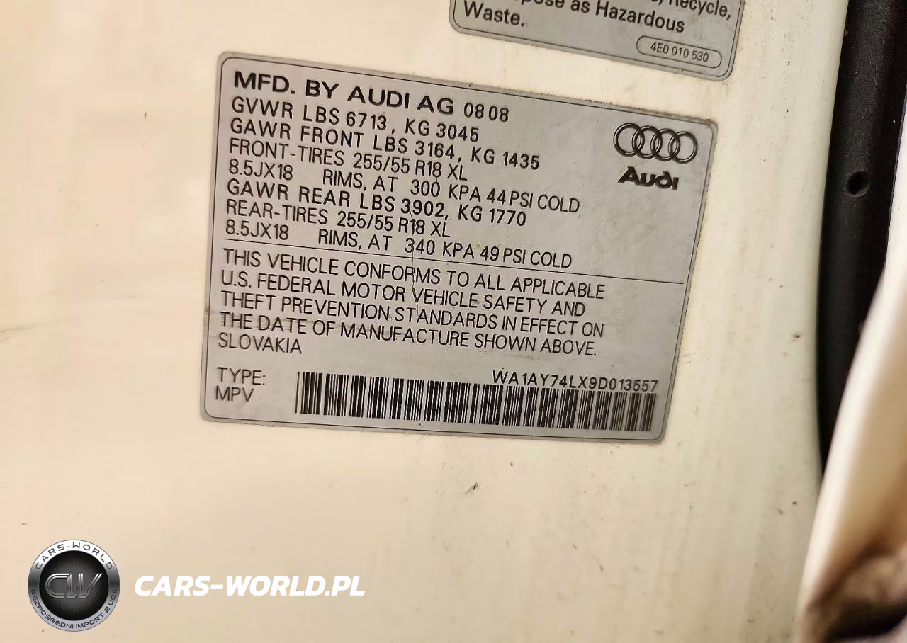 2009 Audi Q7 3.6 Quattro VIN:WA1AY74LX9D013557 - 13
