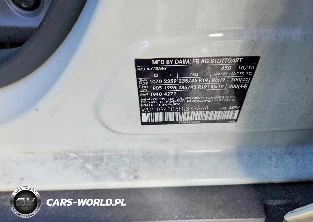 2017 Mercedes-Benz Gla 250 VIN:WDCTG4EB5HJ333868 - 13