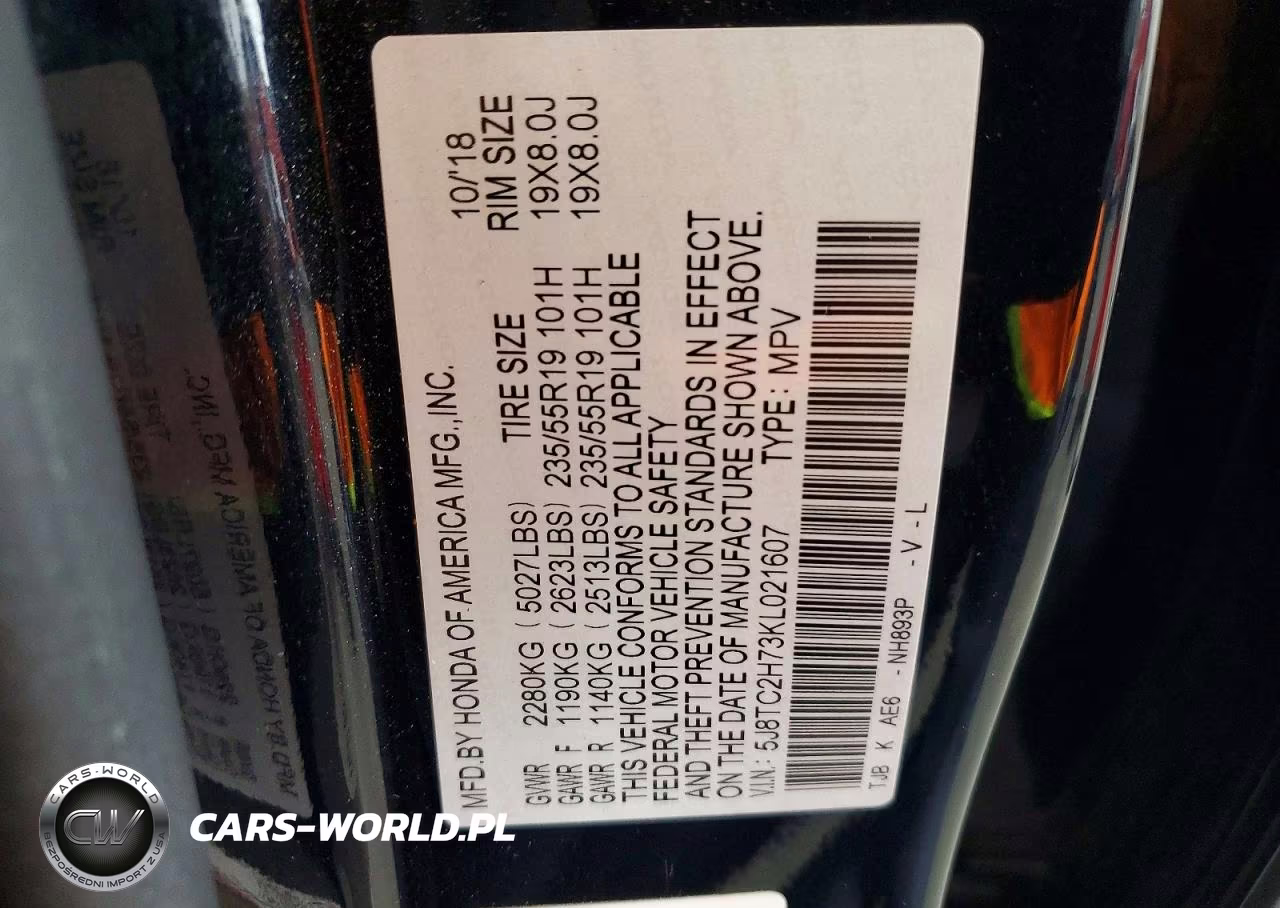 2019 Acura Rdx Advance VIN:5J8TC2H73KL021607 - 12