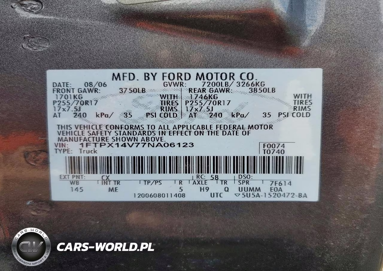 2007 Ford F150 VIN:1FTPX14V77NA06123 - 12