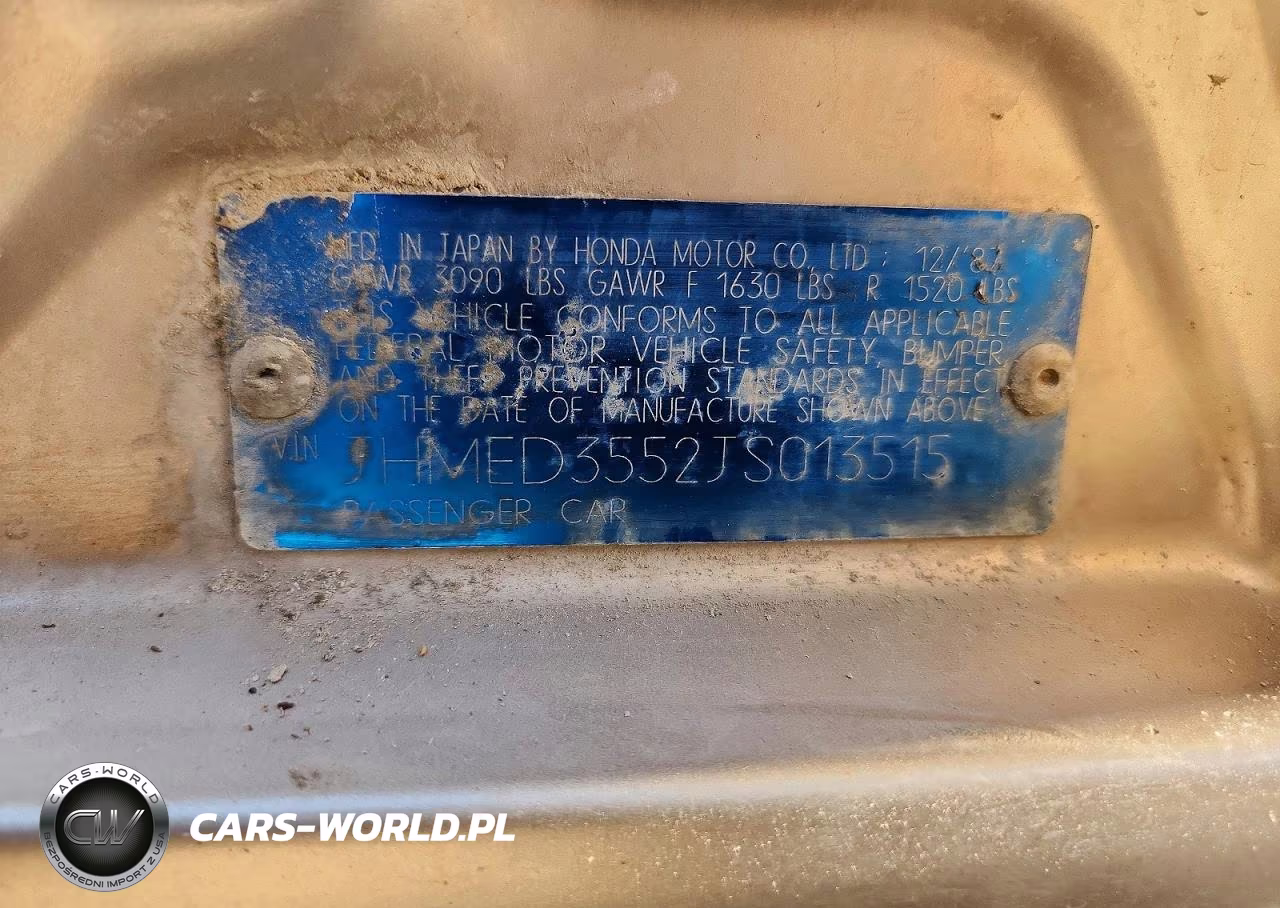 1984 Honda Civic VIN:JHMED3552JS013515 - 12