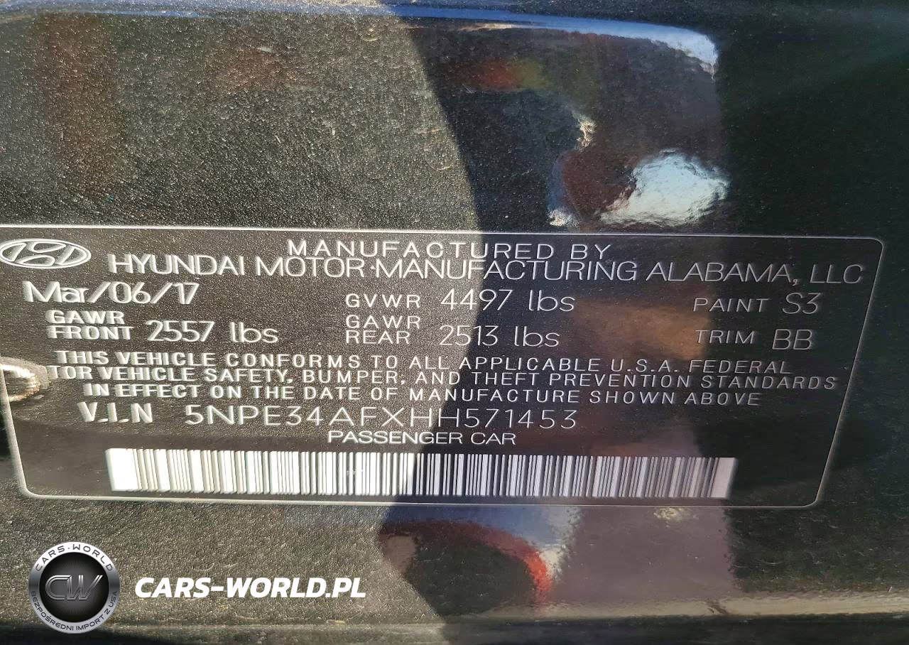 2017 Hyundai Sonata Sport VIN:5NPE34AFXHH571453 - 12