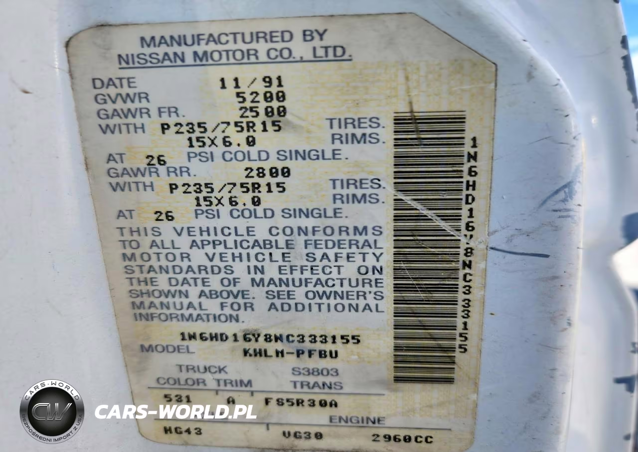 1992 Nissan Truck Se V6 VIN:1N6HD16Y8NC333155 - 13