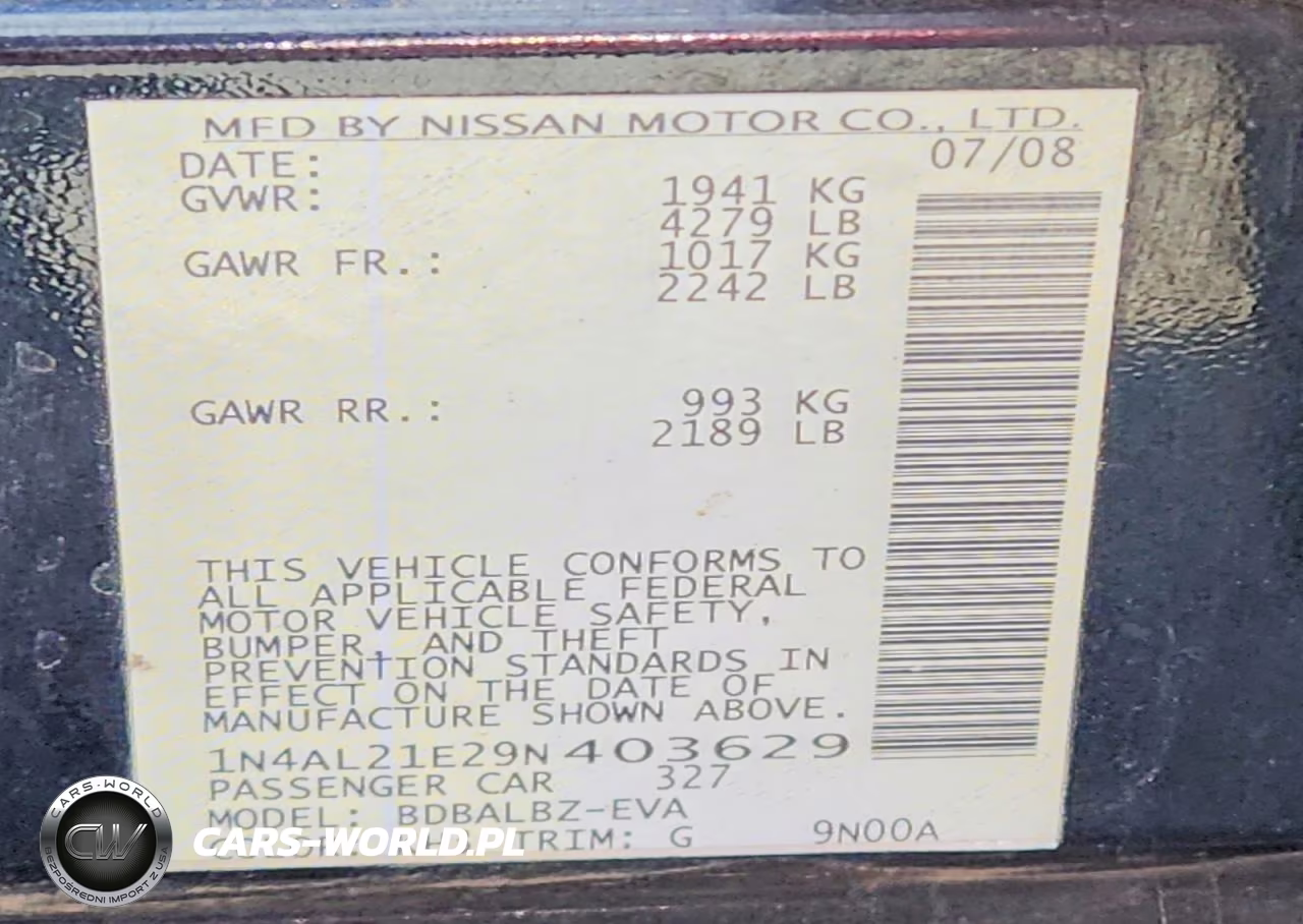 2009 Nissan Altima 2.5 VIN:1N4AL21E29N403629 - 12