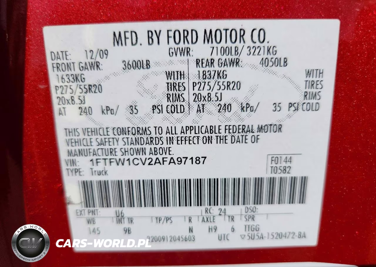 2010 Ford F150 Supercrew VIN:1FTFW1CV2AFA97187 - 12