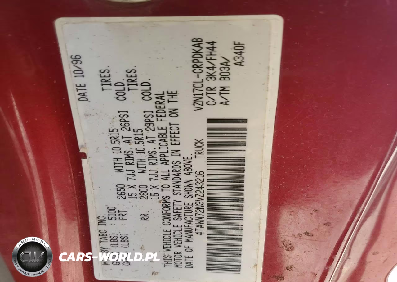 1997 Toyota Tacoma V6 VIN:4TAWN72N3VZ243216 - 13