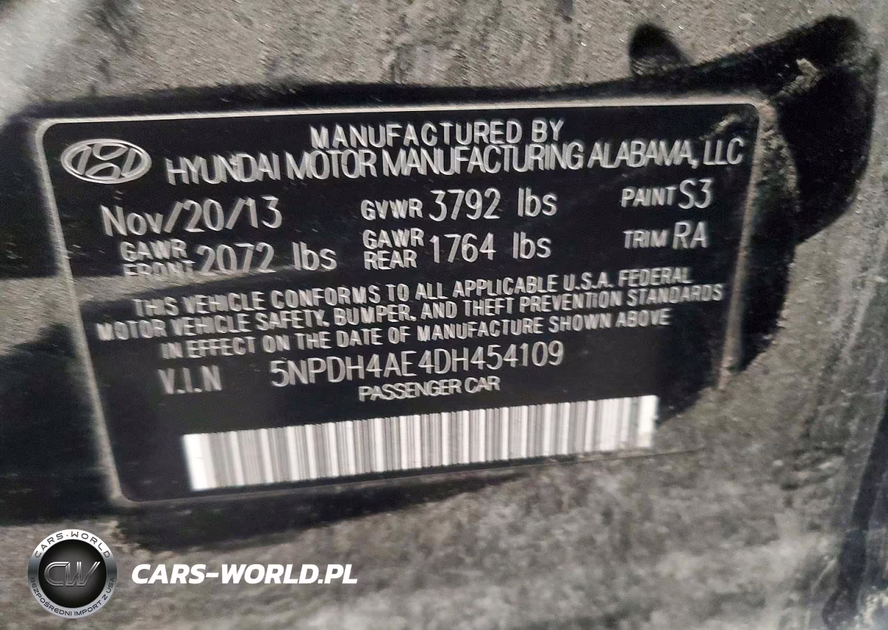 2013 Hyundai Elantra Gls VIN:5NPDH4AE4DH454109 - 12