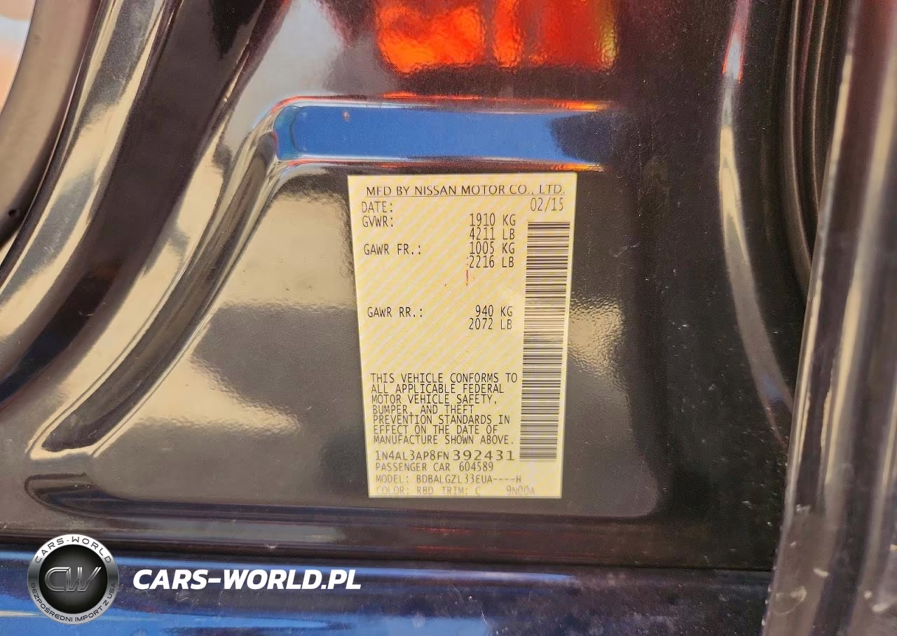 2015 Nissan Altima 2.5 S VIN:1N4AL3AP8FN392431 - 12