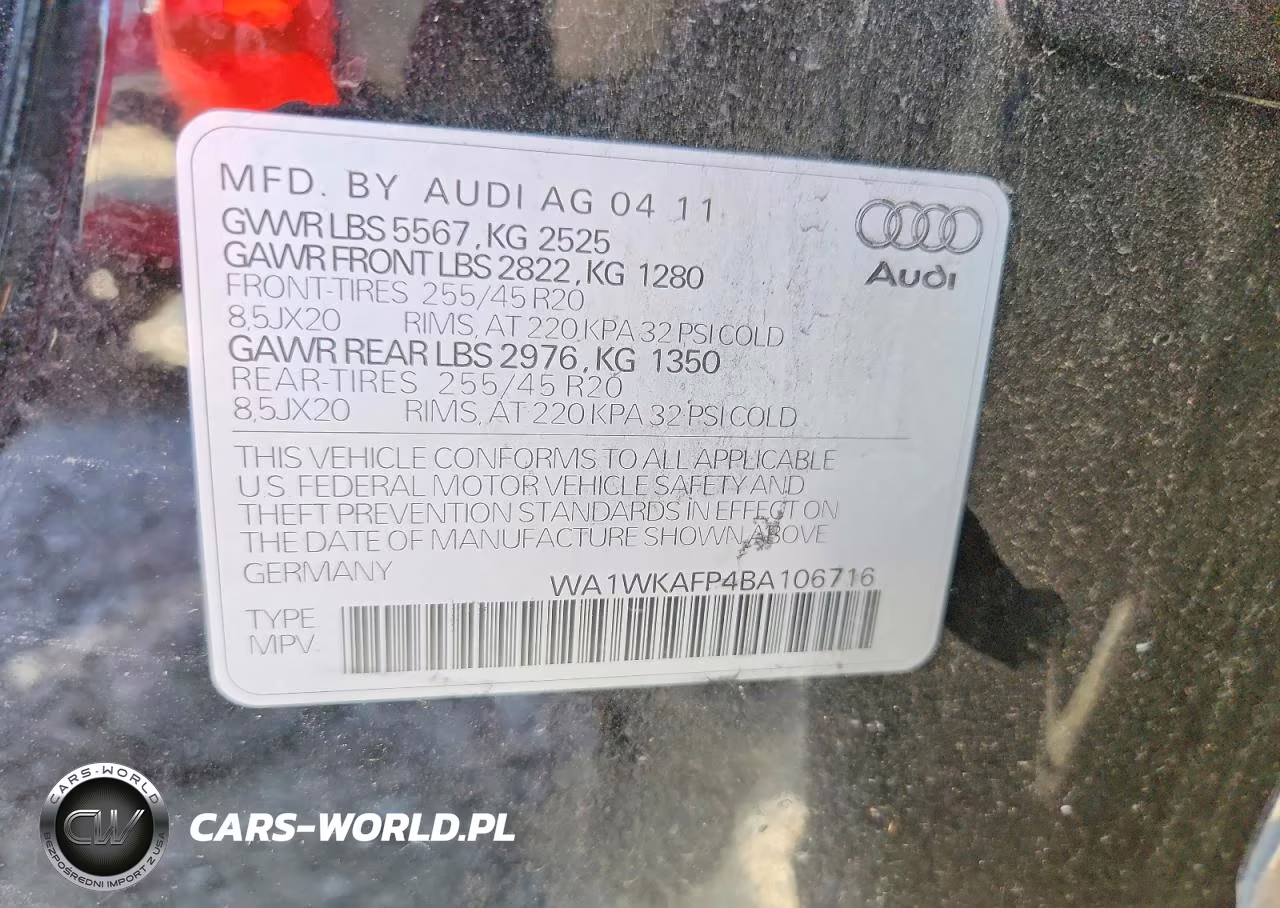 2011 Audi Q5 Prestige VIN:WA1WKAFP4BA106716 - 12