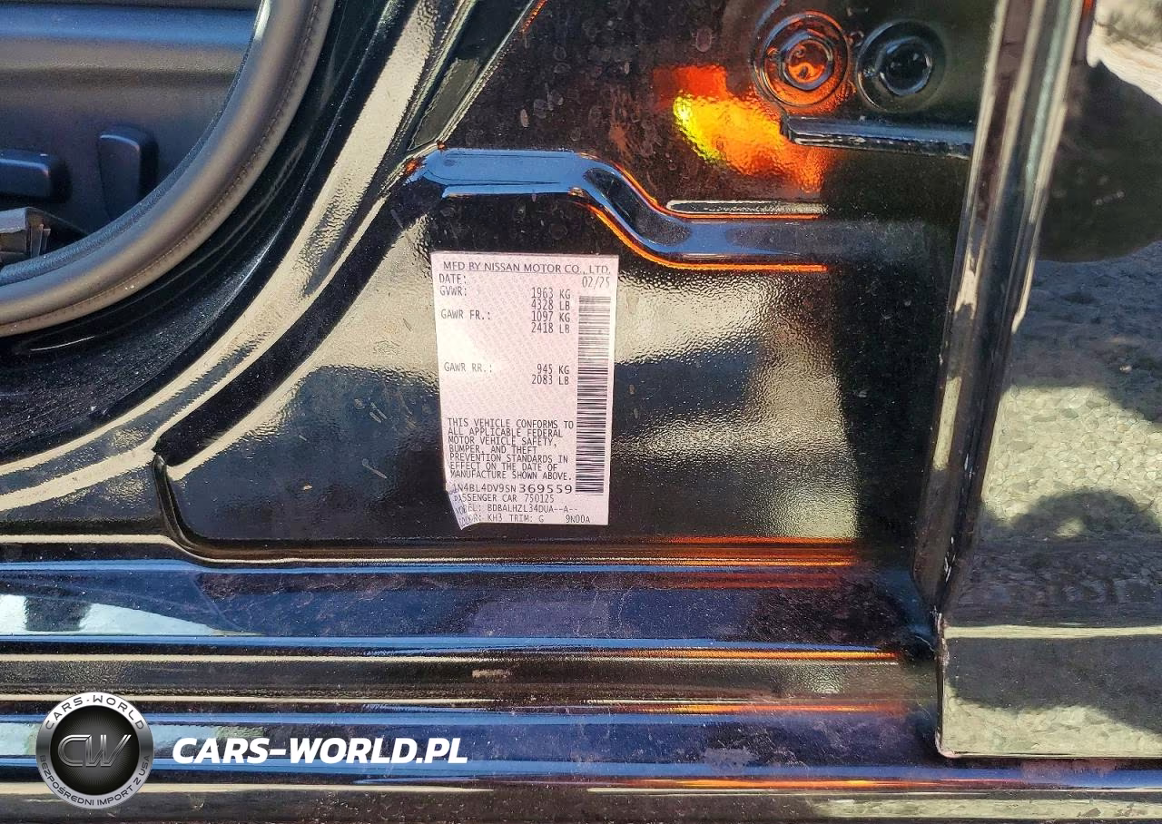 2025 Nissan Altima Sv VIN:1N4BL4DV9SN369559 - 12