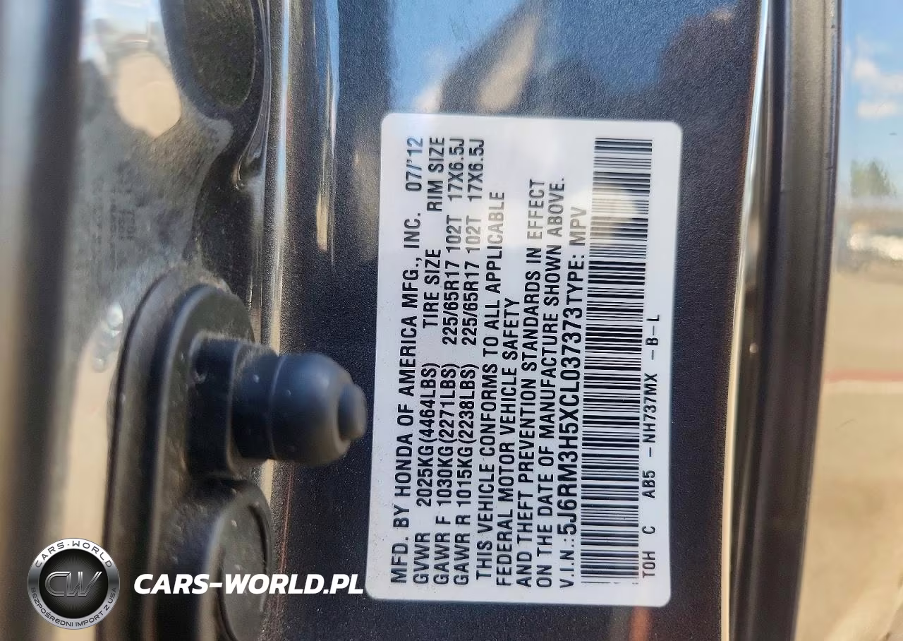 2012 Honda Cr-V Ex VIN:5J6RM3H5XCL037373 - 13