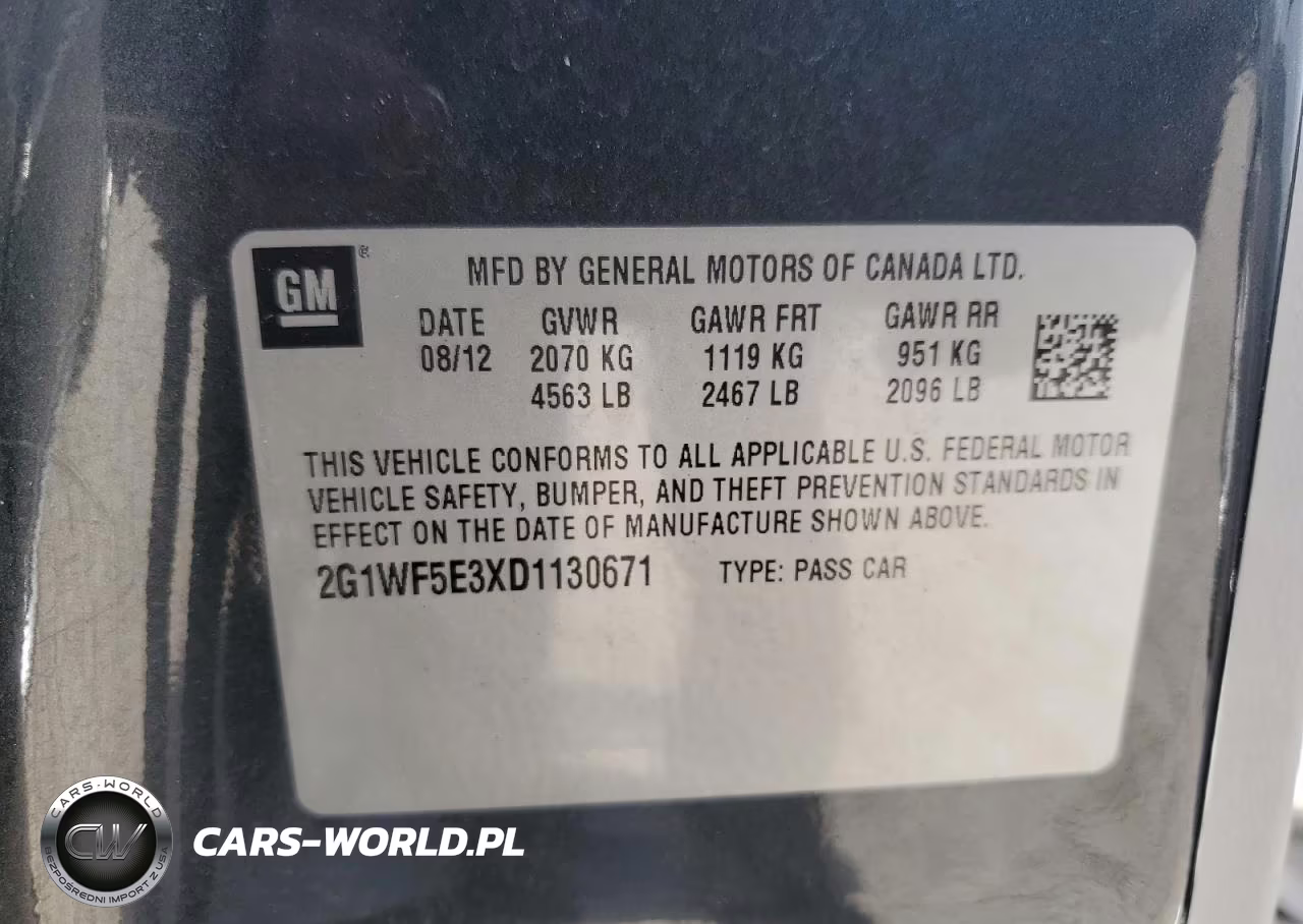 2013 Chevrolet Impala Ls VIN:2G1WF5E3XD1130671 - 12