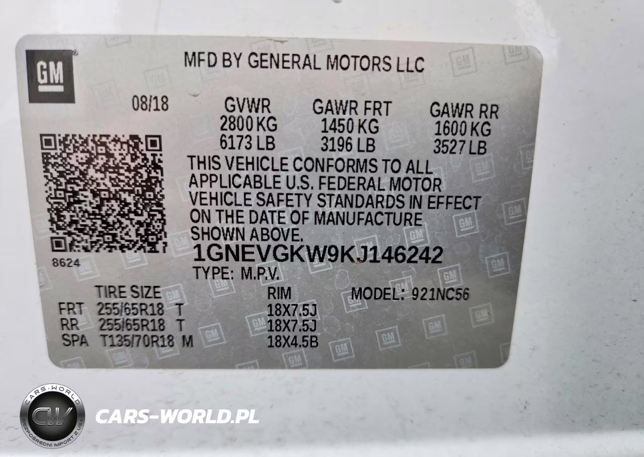 2019 Chevrolet Traverse Lt VIN:1GNEVGKW9KJ146242 - 14