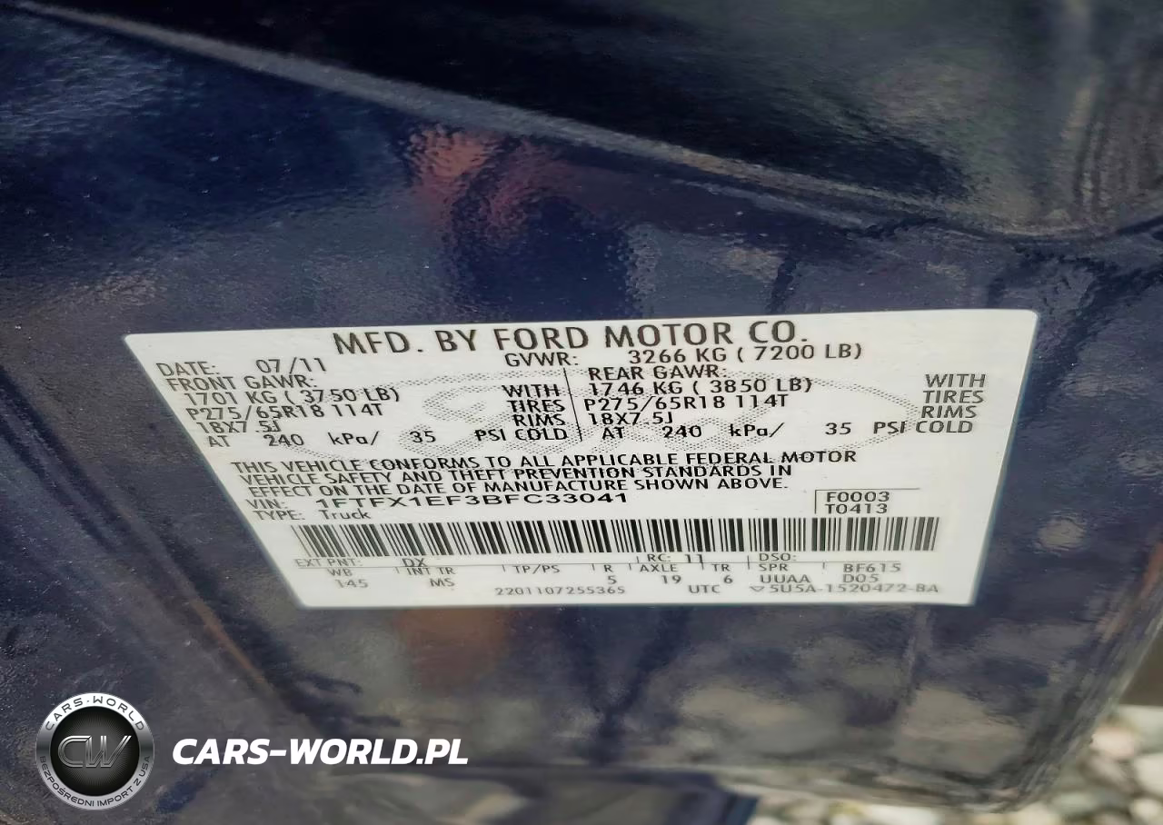 2011 Ford F150 Super Cab VIN:1FTFX1EF3BFC33041 - 12