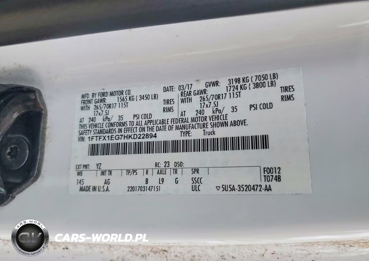 2017 Ford F150 Super Cab VIN:1FTFX1EG7HKD22894 - 12