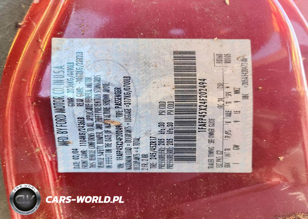 2004 Ford Mustang Gt VIN:1FAFP45X24F202494 - 12