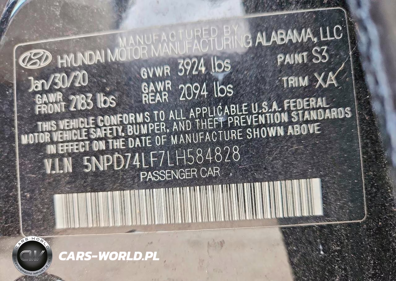 2020 Hyundai Elantra Se VIN:5NPD74LF7LH584828 - 12