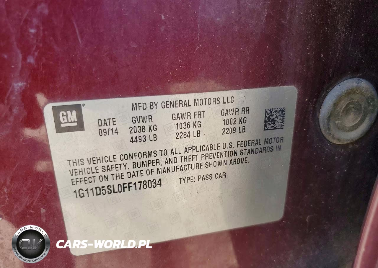 2015 Chevrolet Malibu 2Lt VIN:1G11D5SL0FF178034 - 12
