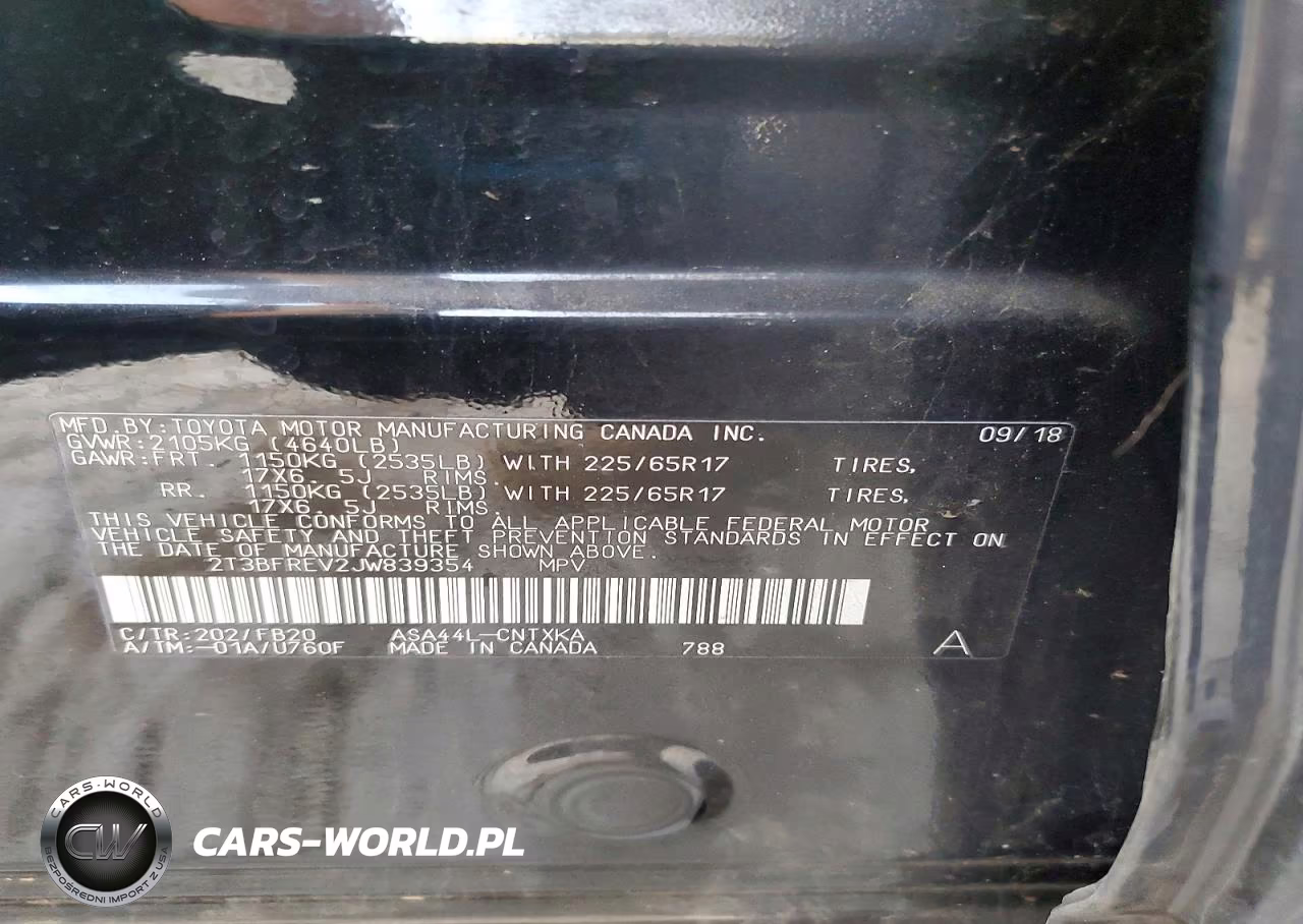 2018 Toyota Rav4 Le VIN:2T3BFREV2JW839354 - 13