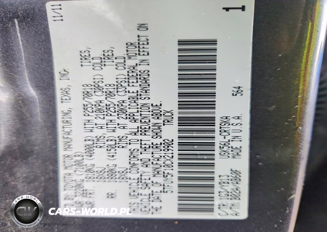 2012 Toyota Tundra Double Cab Sr5 VIN:5TFUY5F10CX219902 - 13