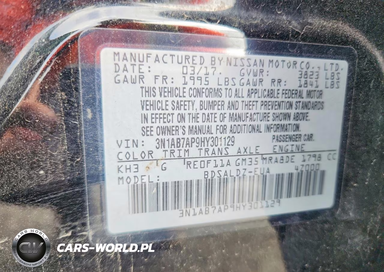 2017 Nissan Sentra Sv VIN:3N1AB7AP9HY301129 - 12