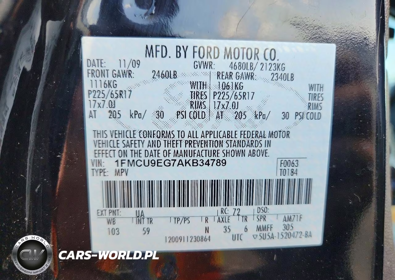 2010 Ford Escape Limited VIN:1FMCU9EG7AKB34789 - 13