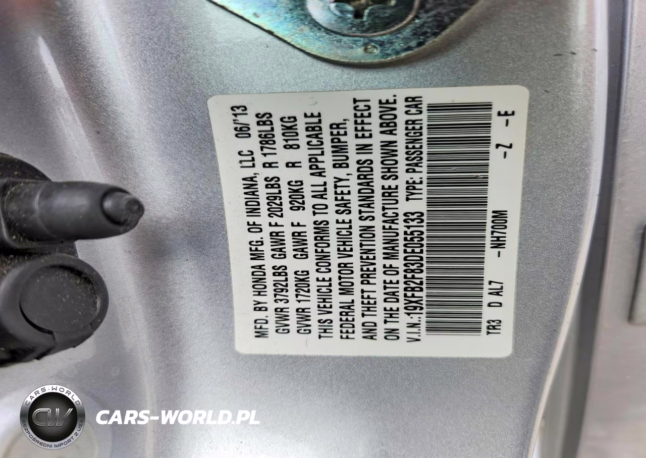 2013 Honda Civic Ex VIN:19XFB2F83DE055133 - 12