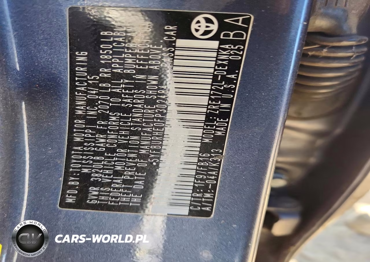 2015 Toyota Corolla Le VIN:5YFBURHE0FP302484 - 12