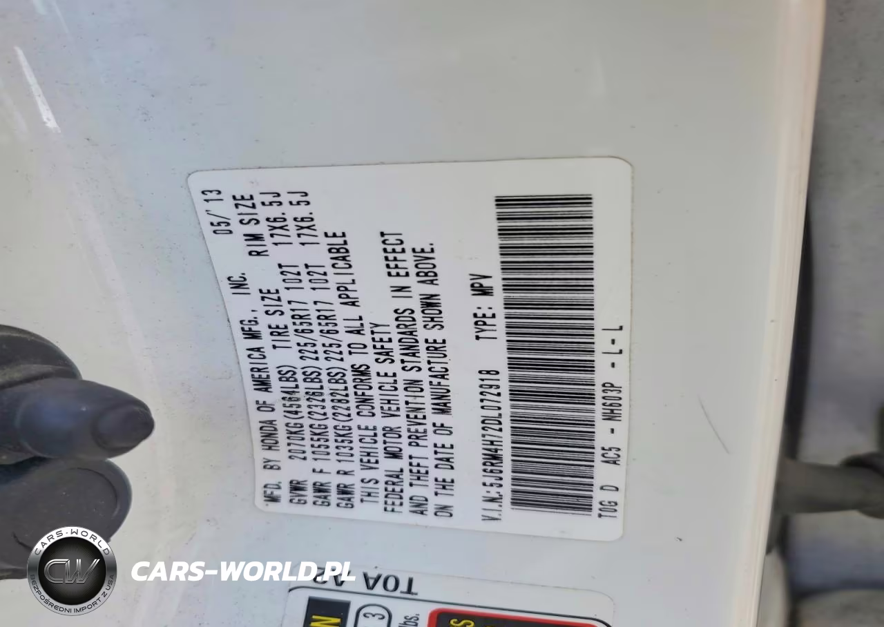 2013 Honda Cr-V Exl VIN:5J6RM4H72DL072918 - 13