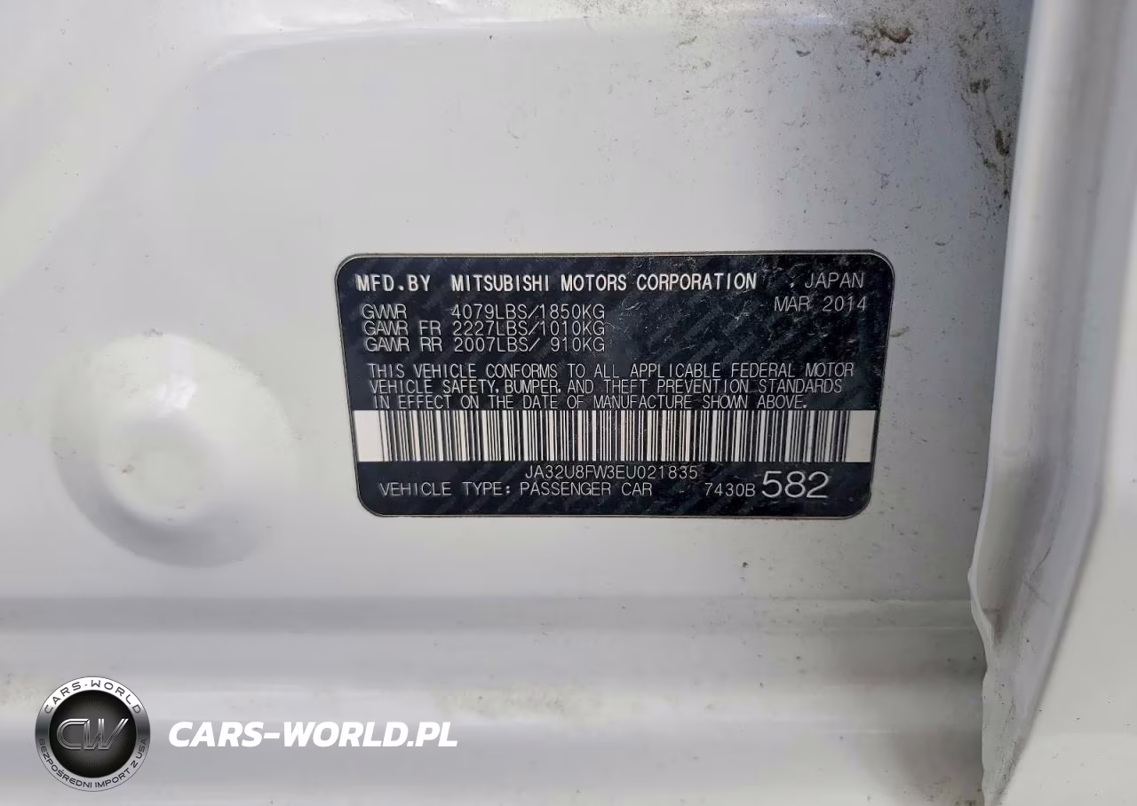 2014 Mitsubishi Lancer Gt VIN:JA32U8FW3EU021835 - 12