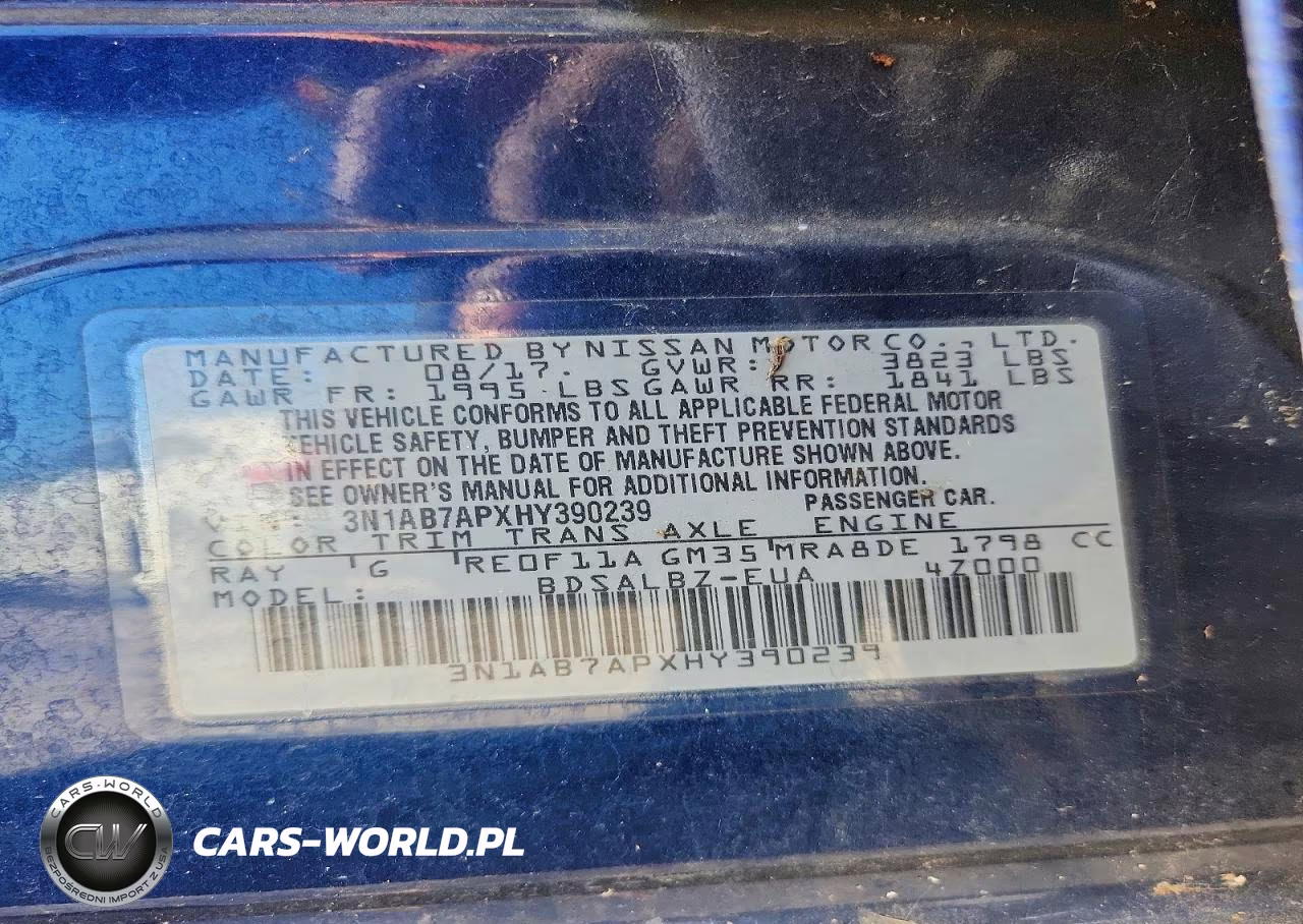 2017 Nissan Sentra S VIN:3N1AB7APXHY390239 - 13