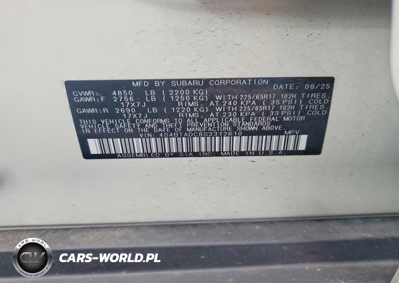 2025 Subaru Outback Premium VIN:4S4BTADC8S3312610 - 13