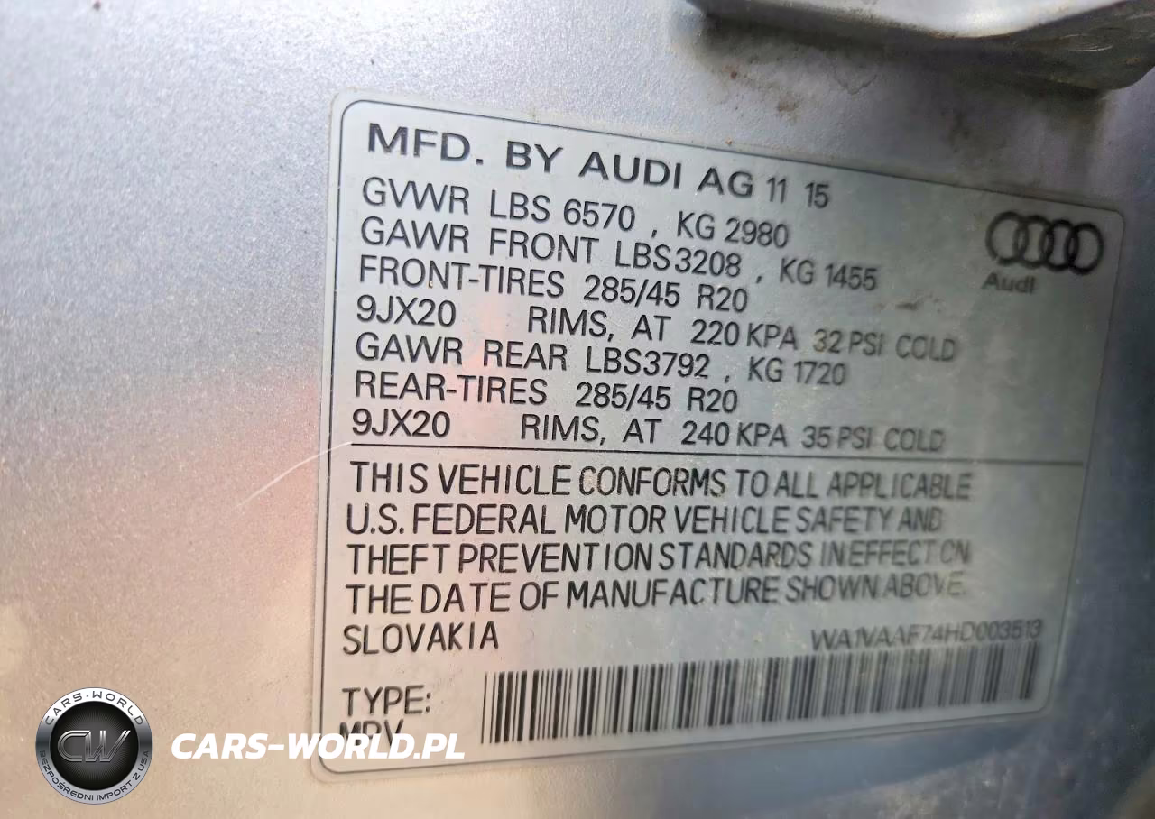 2017 Audi Q7 Prestige VIN:WA1VAAF74HD003513 - 13