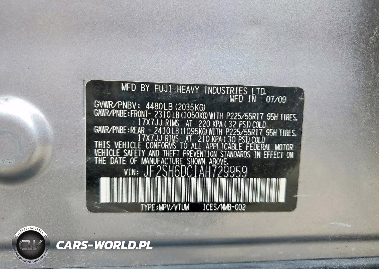 2010 Subaru Forester 2.5X Limited VIN:JF2SH6DC1AH729959 - 13