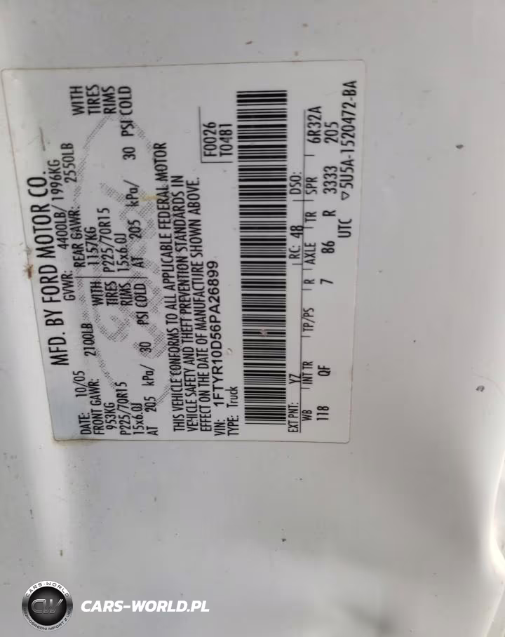 2006 Ford Ranger VIN:1FTYR10D56PA26899 - 13