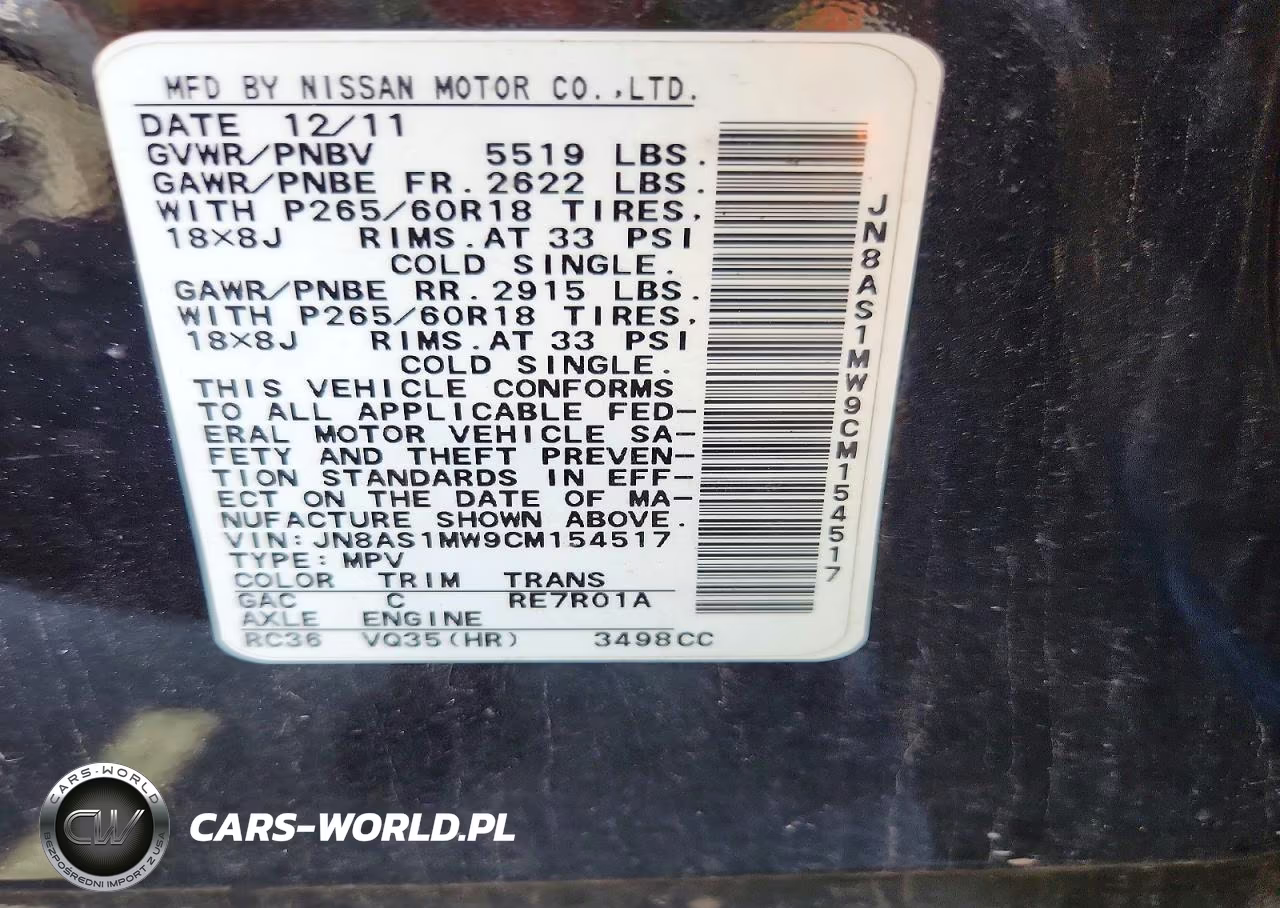 2012 Infiniti Fx35 Base VIN:JN8AS1MW9CM154517 - 13