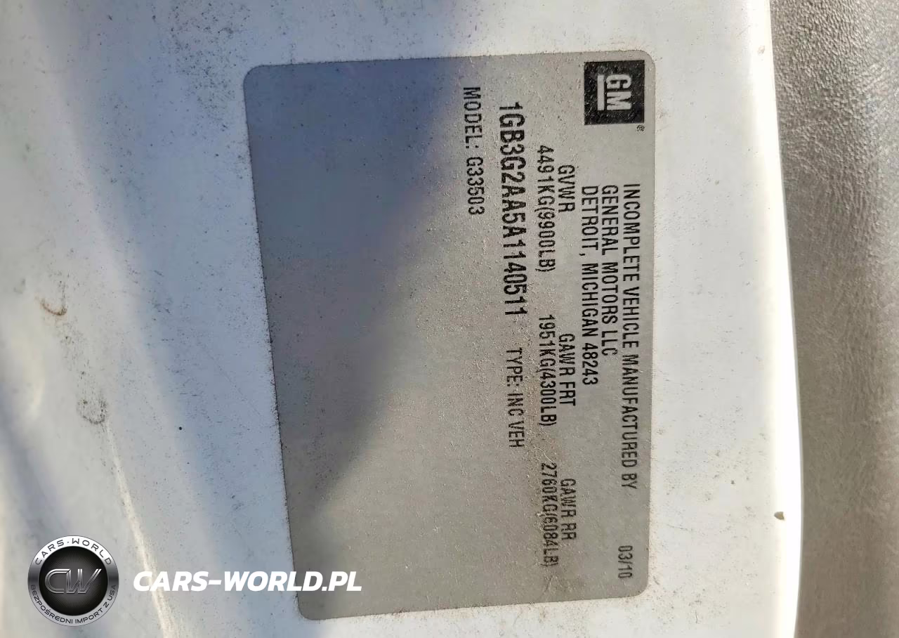 2010 Chevrolet Express Delivery Truck VIN:1GB3G2AA5A1140511 - 13