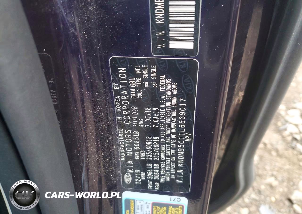 2020 Kia Sedona Ex VIN:KNDMB5C11L6639017 - 13
