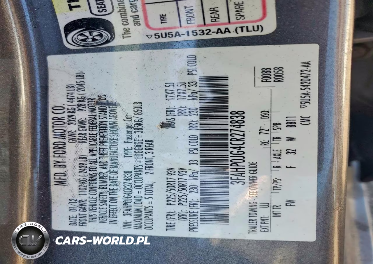2012 Ford Fusion Sel VIN:3FAHP0JG4CR274838 - 12
