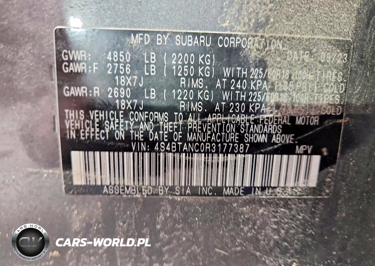 2024 Subaru Outback Limited VIN:4S4BTANC0R3177387 - 12